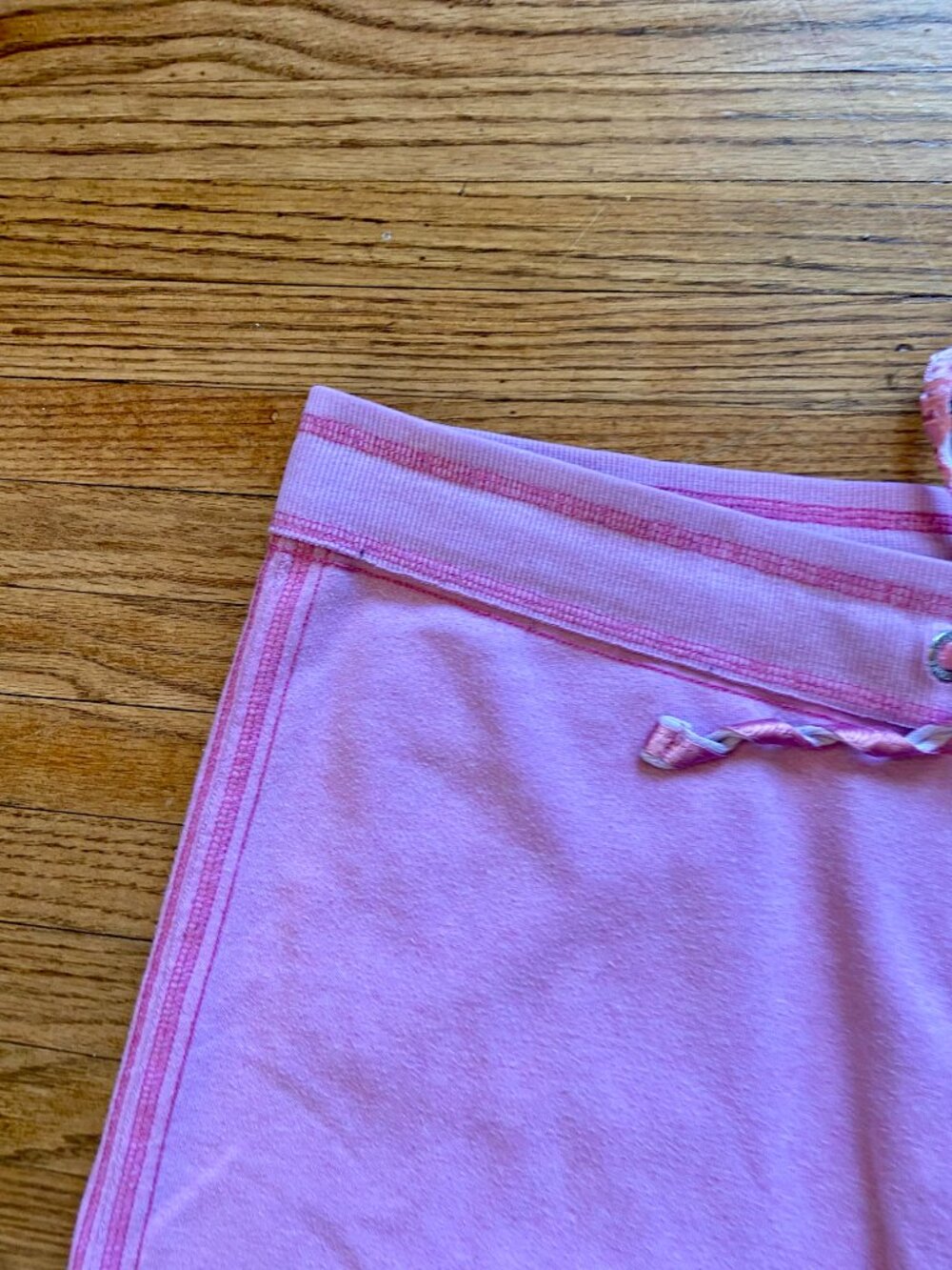 Victorias Secret PINK Flare Sweat Pants Drawstring Cotton Lightening Bolt Low L - Picture 8 of 14